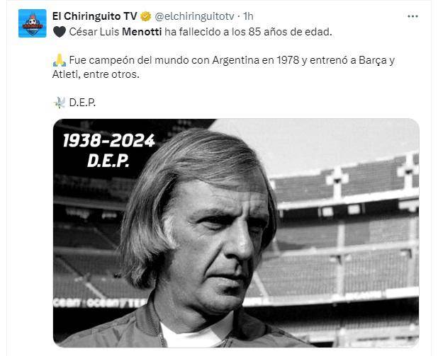 Argentina y el mundo del fútbol lloran la muerte de Menotti