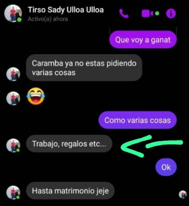 Chats en los que Tirso Ulloa pedía favores sexuales a mujeres