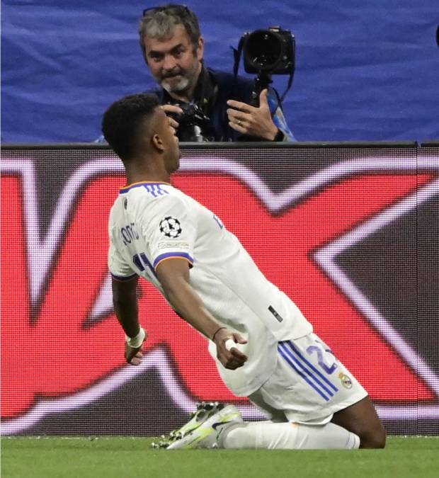 La euforia de Rodrygo tras su segundo gol.