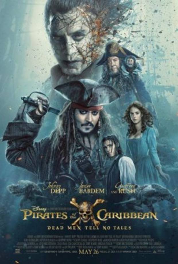 En cuarto lugar 'Piratas del Caribe: La Venganza de Salazar', de Disney, el más reciente episodio de la popular franquicia protagonizada por Johnny Depp, con 10,7 millones de dólares. AFP