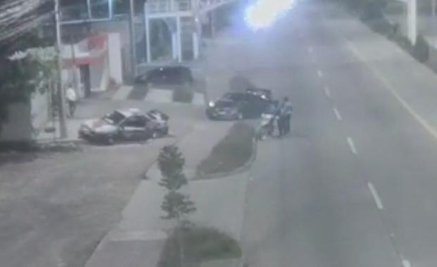 Accidente frente a la Unah.