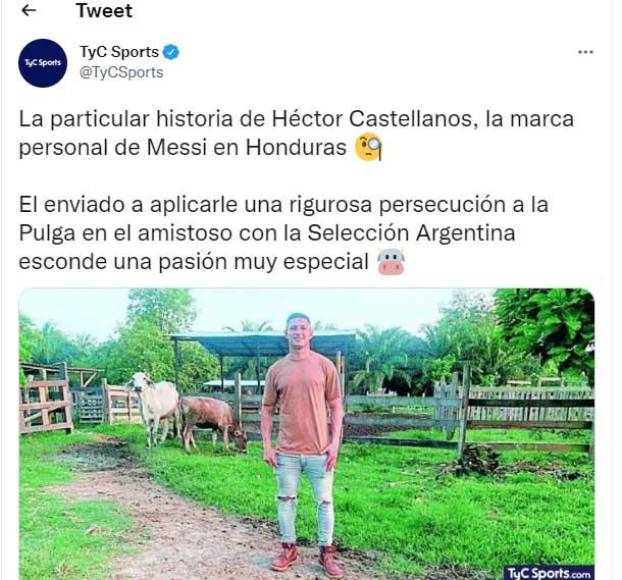 TyC Sports le dedicó una nota especial a Héctor Castellanos, quien se encargó de hacerle marca personal a Messi.