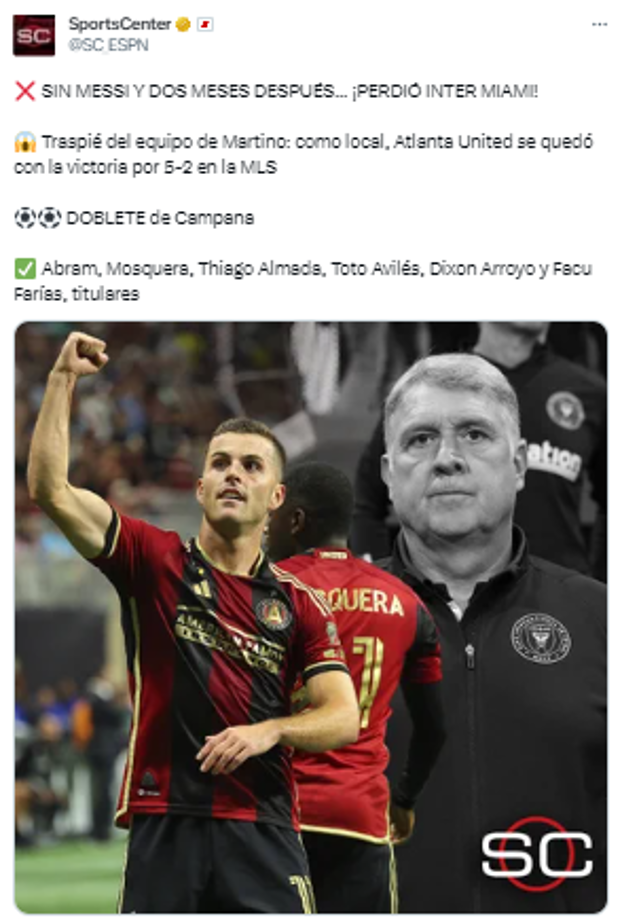 Sports Center: “SIN MESSI Y DOS MESES DESPUÉS... ¡PERDIÓ INTER MIAMI! “