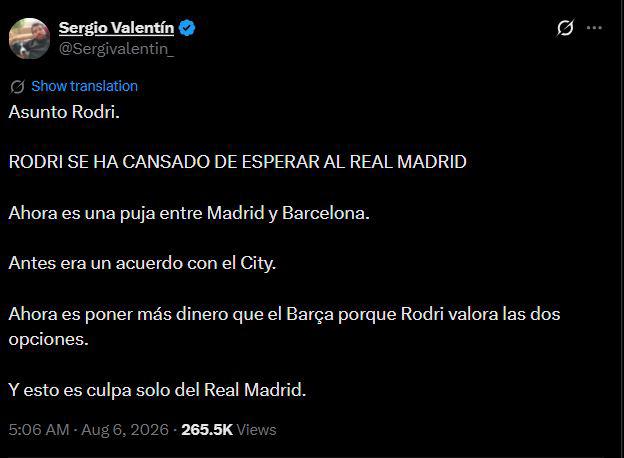 Barcelona irrumpe y da golpe al Real Madrid: destapan por qué Rodri cambió su decisión