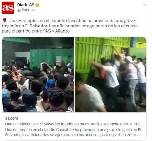 Así informó Diario AS de España la noticia de la tragedia.