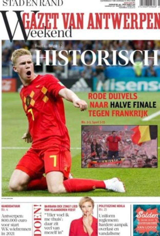 La prensa belga se mostró hoy eufórica tras la eliminación a Brasil