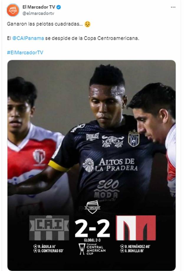 En ‘El Marcador TV’, donde trabaja ‘Chepe Bomba’, sufrieron con el triunfo del Real Estelí: “Ganaron las pelotas cuadradas... El CAI de Panamá se despide de la Copa Centroamericana”.