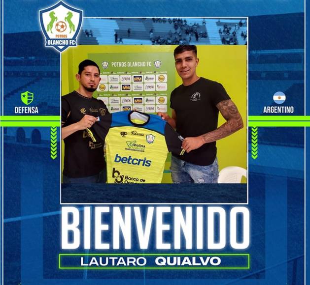 El defensa argentino Lautaro Quialvo, presentado en diciembre como nuevo fichaje del Olancho FC, no jugará con los Potros en el torneo Clausura 2023. El jugador se marchó de Honduras luego de que el abogado del club olanchano recomendara no fichar al jugador.