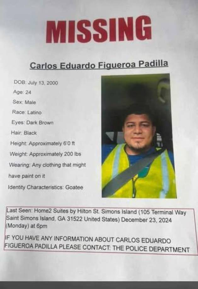 El joven, reportado como desaparecido desde el 23 de diciembre, había sido visto por última vez en el hotel Home2 Suites by Hilton, donde se hospedaba por motivos laborales.