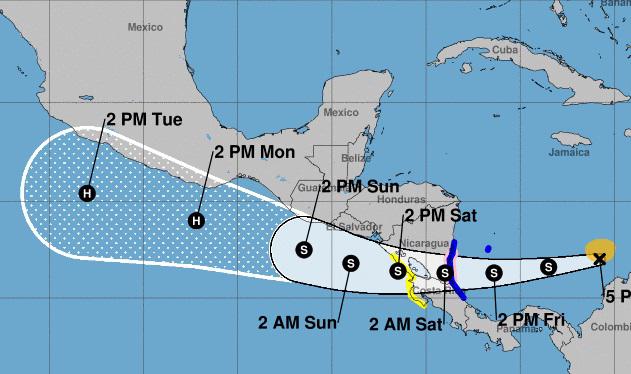 Costa Rica y Nicaragua inician evacuaciones ante la inminente llegada de tormenta tropical