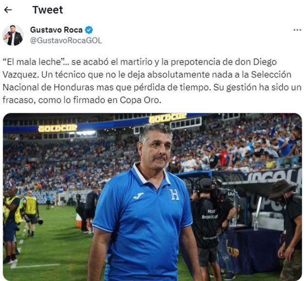 Diego Vázquez no le quiso responder al periodista Gustavo Roca en rueda de prensa y el comunicador dejó este mensaje sobre la etapa del argentino con la selección de Honduras.