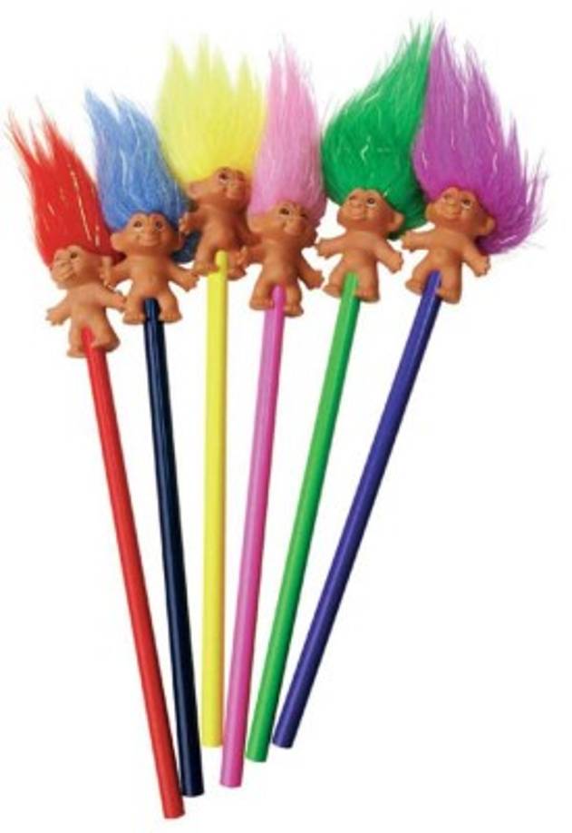 Lápices de 'bebés trolls'. ¿Tuviste más de uno?