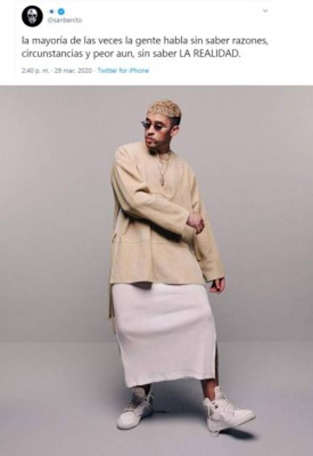 El cantante ha mostrado su apoyo a la comunidad LGBTQ en varias ocasiones. Cuando presentó su disco YHLQMDLG protestó por el asesinato de una mujer transgénero en su natal Puerto Rico, usando una falta y camiseta que decía 'Mataron a Alexa'.<br/>TE PUEDE INTERESAR: <a href='https://www.laprensa.hn/fotogalerias/farandula/1365892-411/bad-bunny-novia-hace-cuarentena-coronavirus-covid-19' style='color:red;text-decoration:underline' target='_blank'>Bad Bunny y su novia hacen lo que se les da la gana en plena cuarentena por COVID-19</a>