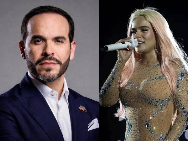 Abelardo de la Espriella, presidente electo de Colombia, y la cantante Karol G.