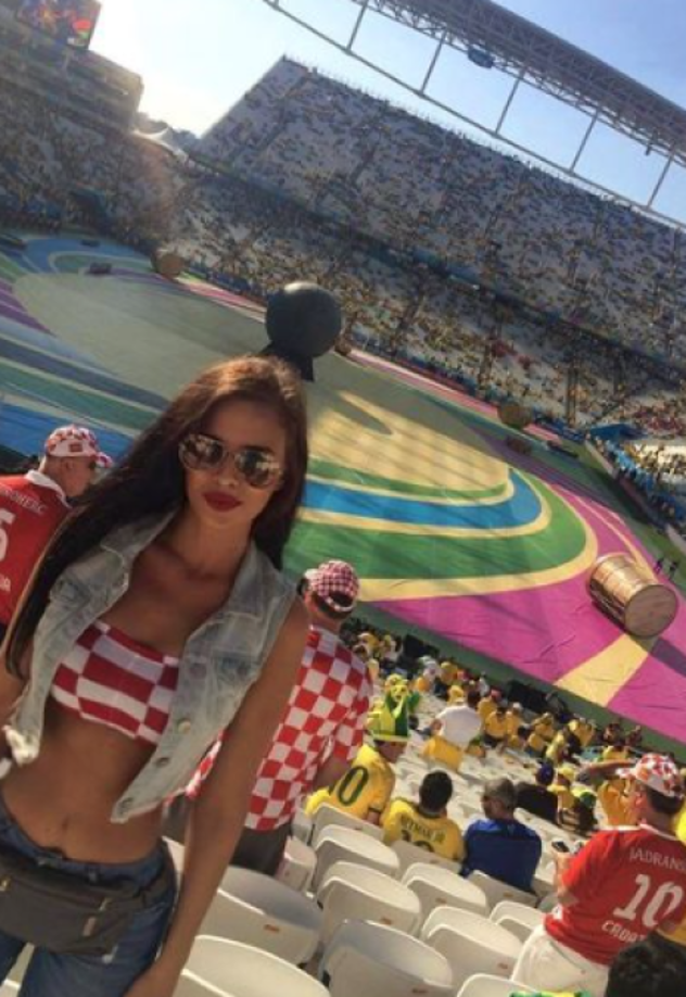La hermosa modelo disfruto en Rusia 2018, cuando Croacia llegó a la final y la perdió ante Francia.
