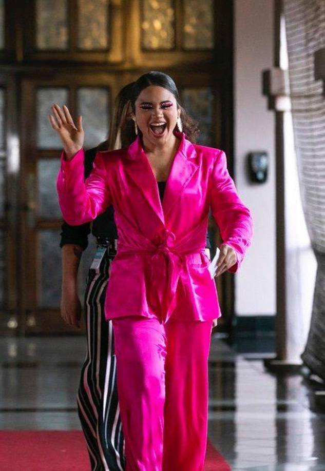 La Leona de Honduras lució un atuendo color rosa y muy acorde para la ocasión. 