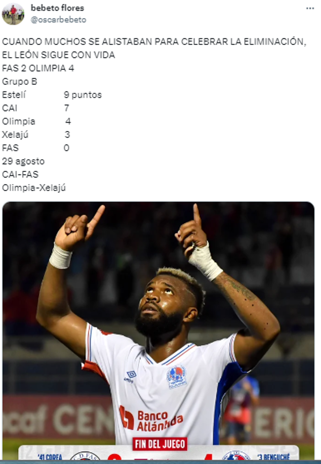 Bebeto Flores: “CUANDO MUCHOS SE ALISTABAN PARA CELEBRAR LA ELIMINACIÓN, EL LEÓN SIGUE CON VIDA”.