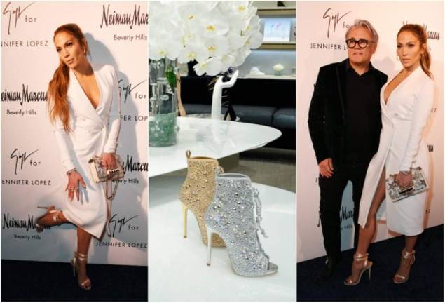 Solo Jennifer Lopez podría anunciar el lanzamiento de su colección de  zapatos cual diosa con un vestido negro semitransparente