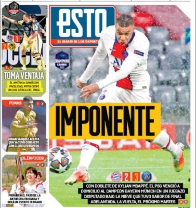 Diario Esto de México - “Toma ventaja. El América ganó con facilidad, pero cedió un gol cerca del final“.