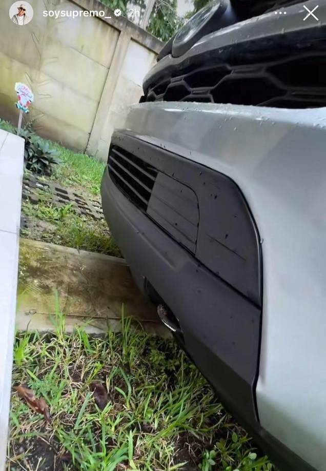 Cabe mencionar que, Supremo mostró las afectaciones que sufrió su vehículo.