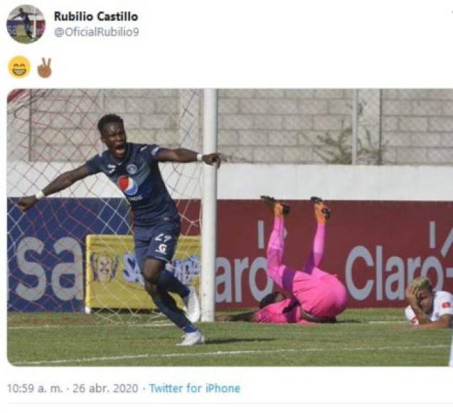 En el último clásico entre Motagua vs Olimpia, los azules golearon 4-1 al cuadro albo en el estadio Carlos Miranda de Comayagua y Rubilio Castillo se hizo presente en el marcador. El goleador ha compartido en varias ocasiones esta foto.