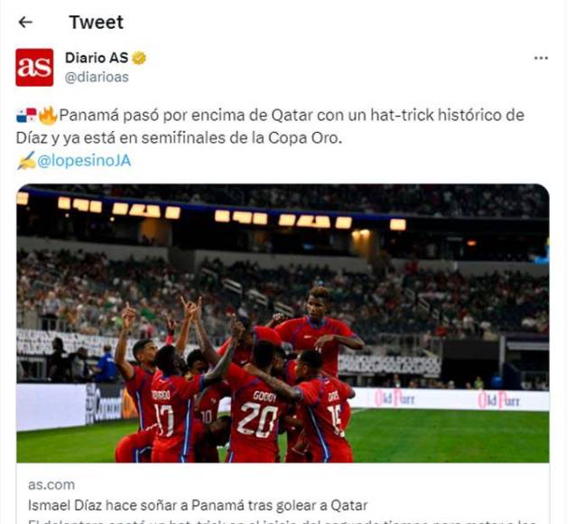 Diario AS: “Panamá pasó por encima de Qatar.”