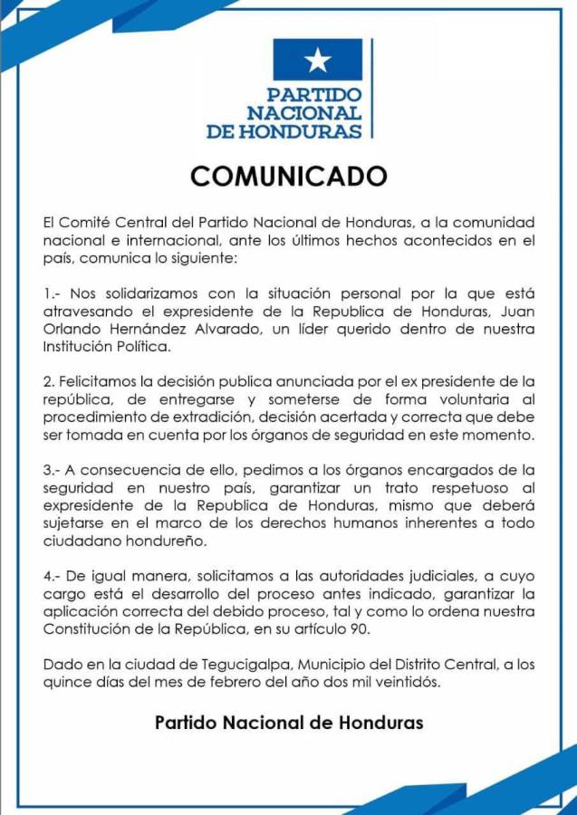 Comunicado oficial.