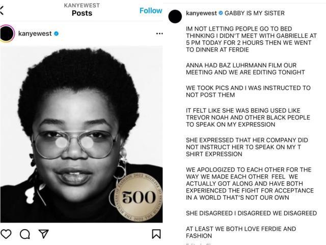 Kanye arremetió contra la periodista Gabriella Karefa-Johnson en sus redes.