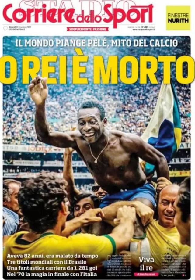 Portada del diario Corriere dello Sport (Italia) - “El rey está muerto”.