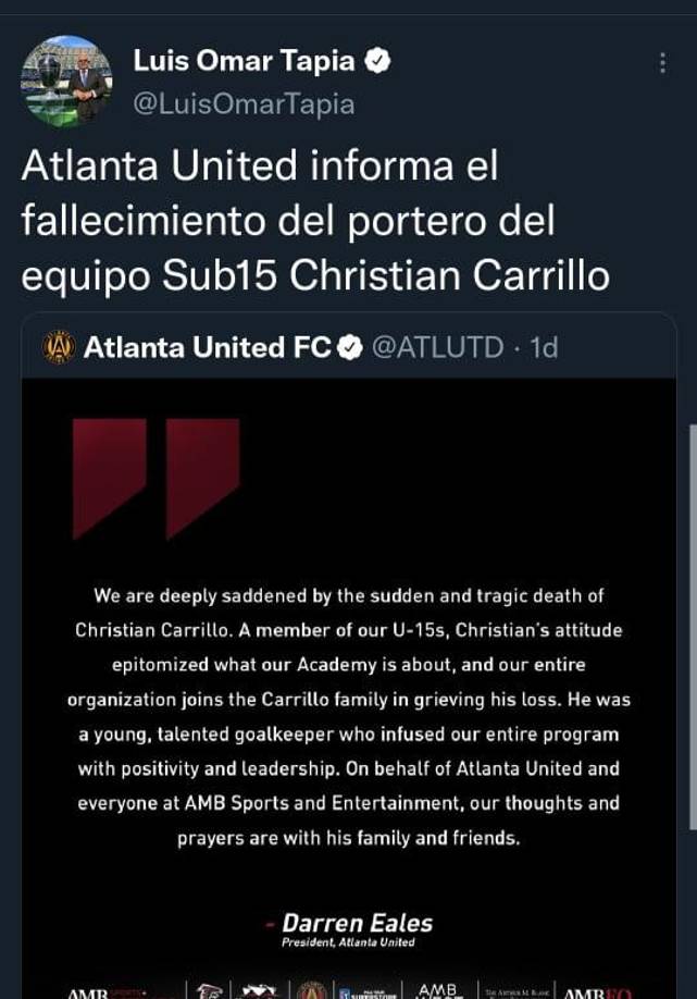 El reconocido periodista Luis Omar Tapia también se pronunció tras la muerte de Christian Carillo, portero hondureño de 15 años de edad.