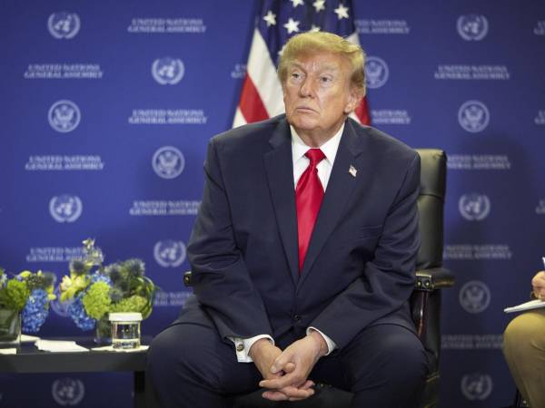 Donald Trump, presidente de Estados Unidos, durante el encuentro con mandatarios latinoamericanos del llamado Escudo de las Américas, celebrado en Nueva York al margen de la Asamblea General de la ONU.