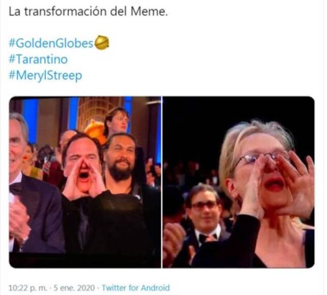 Tarantino se encargó de continuar el legado de Meryl Streep, con el famosos meme de los Óscar de 2018.