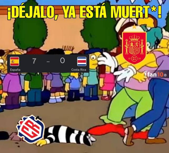 Los memes se burlan de Costa Rica tras ser goleada por España