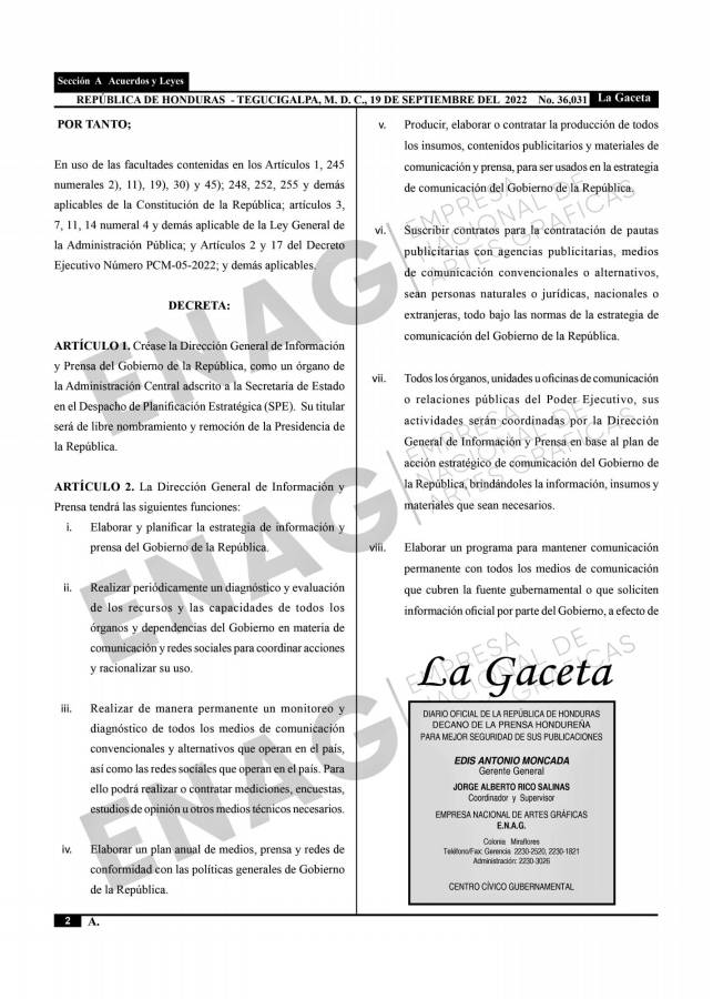 Gobierno realizará un diagnóstico a los medios de comunicación
