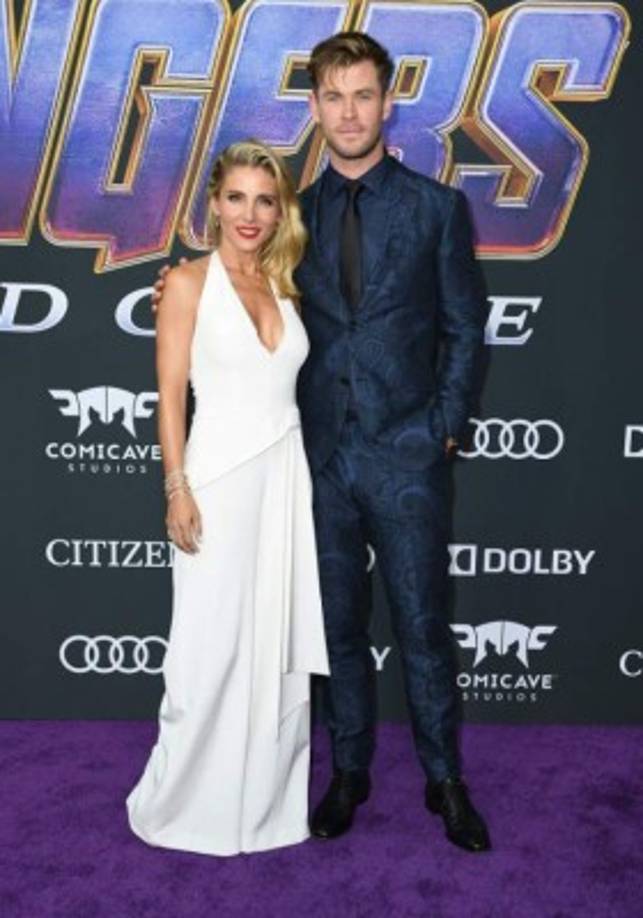 El actor Chris Hemsworth (Thor) llegó acompañado junto a su esposa, la española Elsa Pataky.