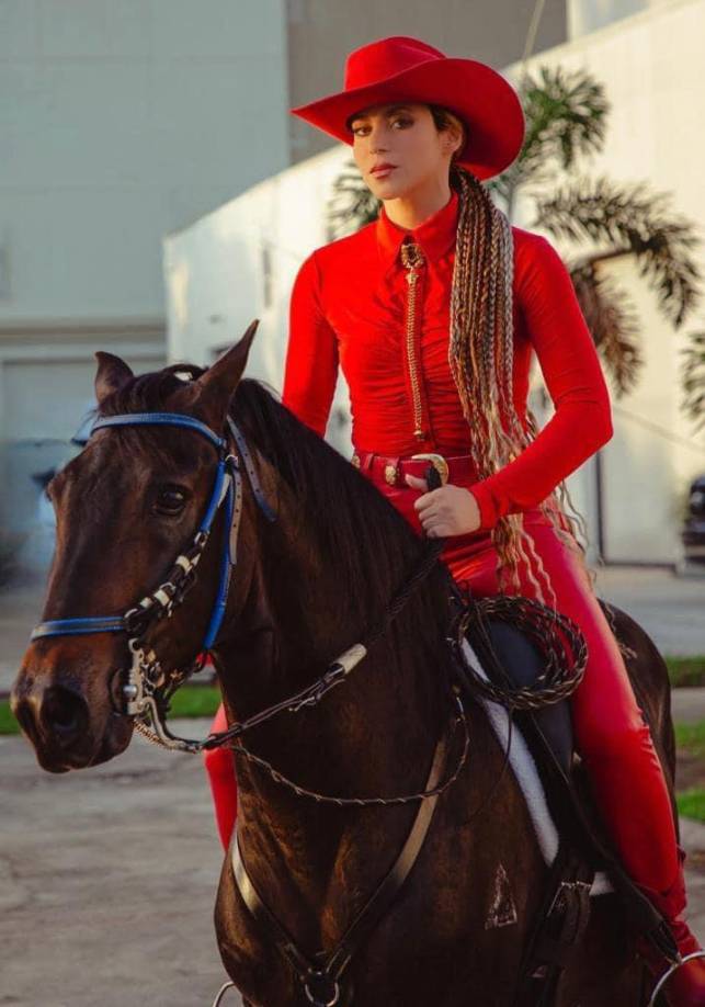 Y es que la fotografía original donde se ve a Skakira montada en caballo y vestida con indumentaria regional mexicano, fue objeto de retrato anime de su hijo de 11 años Sasha Piqué.