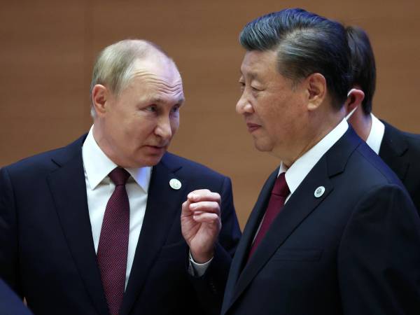 El presidente ruso, Vladímir Putin, y el líder chino, Xi Jinping.