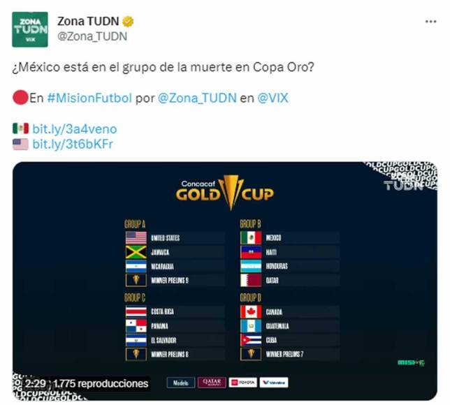 EN TUDN se preguntan si “¿México está en el grupo de la muerte en Copa Oro?”.