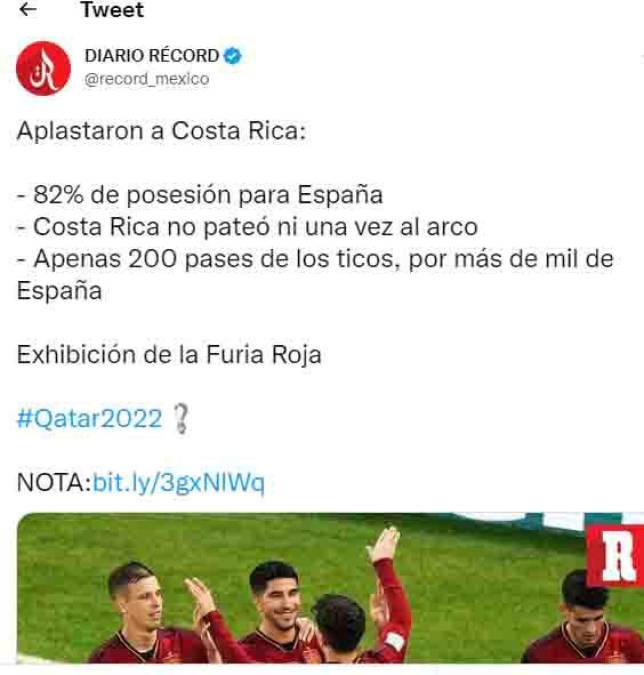 Enfado en prensa tica tras el 7-0 encajado ante España en Qatar