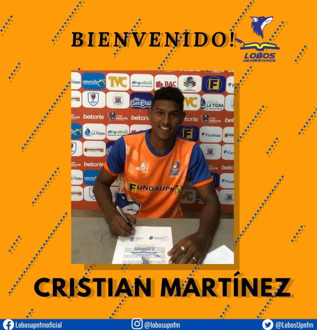 Los Lobos de la UPN anunciaron el fichaje del mediocampista hondureño Cristian Martínez 