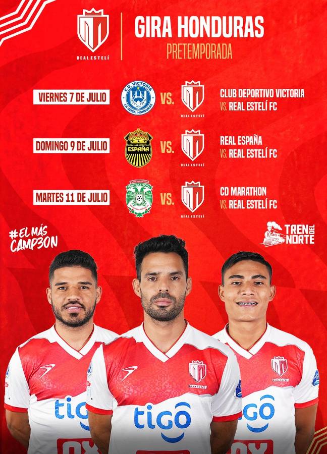 Además del Real España, el Real Estelí jugará también amistosos contra el Victoria y el Marathón.