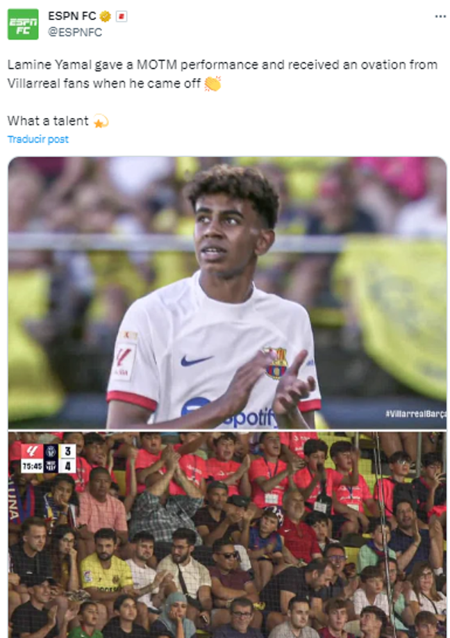 Distintos medios también alabaron el partidazo de Yamal tras ser uno de los protagonistas en el partido.