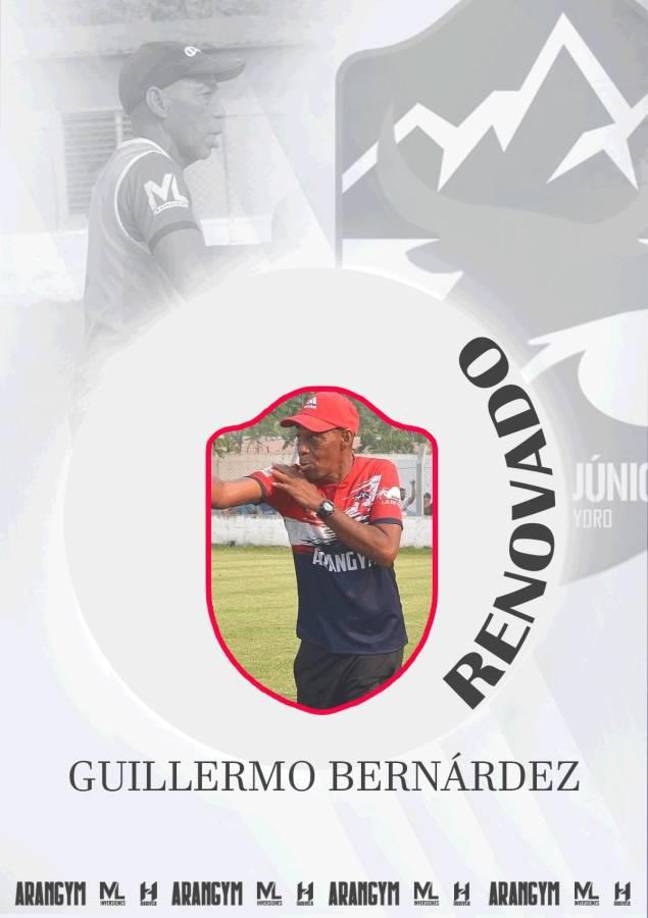 Otro continuará con el equipo de El Negrito, Yoro es el entrenador Guillermo Bernárdez.