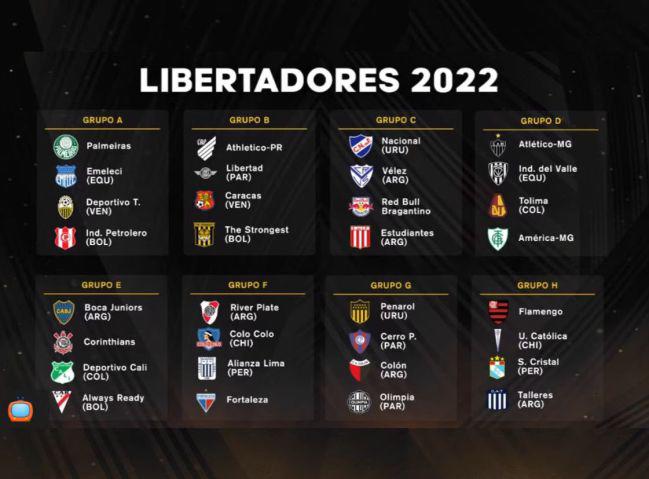 Así quedaron emparejados los grupos en la Copa Libertadores 2022. Foto Diario AS.
