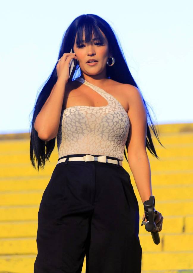 La siempre bella Emma Ramos, periodista de Grupo OPSA, también fue sensación en el entrenamiento del Motagua.