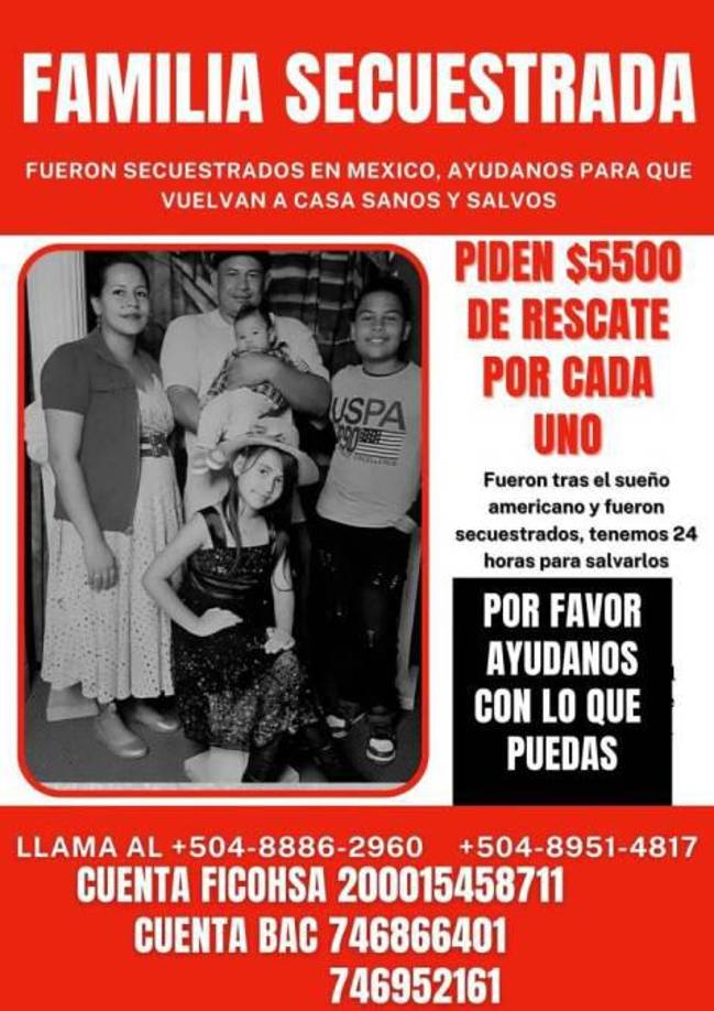 Esta familia hondureña es originaria de Tegucigalpa, Honduras con domicilio en la colonia El Buen Samaritano.