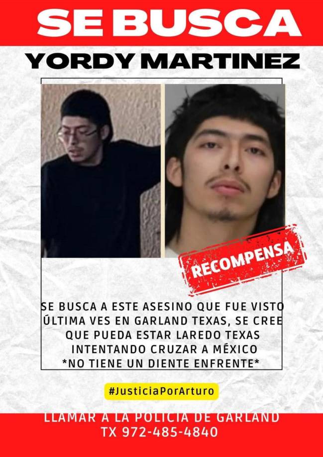 El otro sospechoso implicado en el crimen contra Arturo Peña es Yordy Martínez, de 21 años, quien está prófugo, según informó la Policía de Dallas.