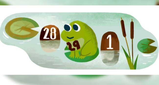 Google celebró este 29 de febrero con un doodle.