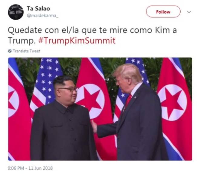 Donald Trump aseguró haber creado 'un vínculo especial' con el líder norcoreano, que dirige el país con mano de hierro como su padre y su abuelo. Y pues así interpretaron las redes sociales sus palabras y sus miradas.