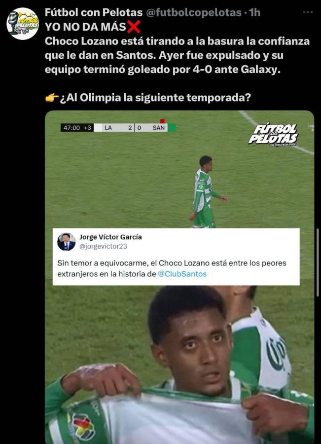 Choco Lozano provoca enfado tras expulsión en Santos y esto dicen en México